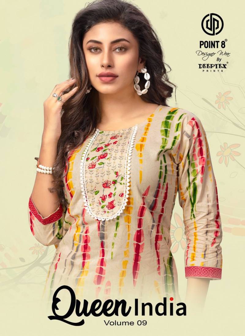 Deeptex Queen India Vol 9 Cotton Printed Kurti With Bottom