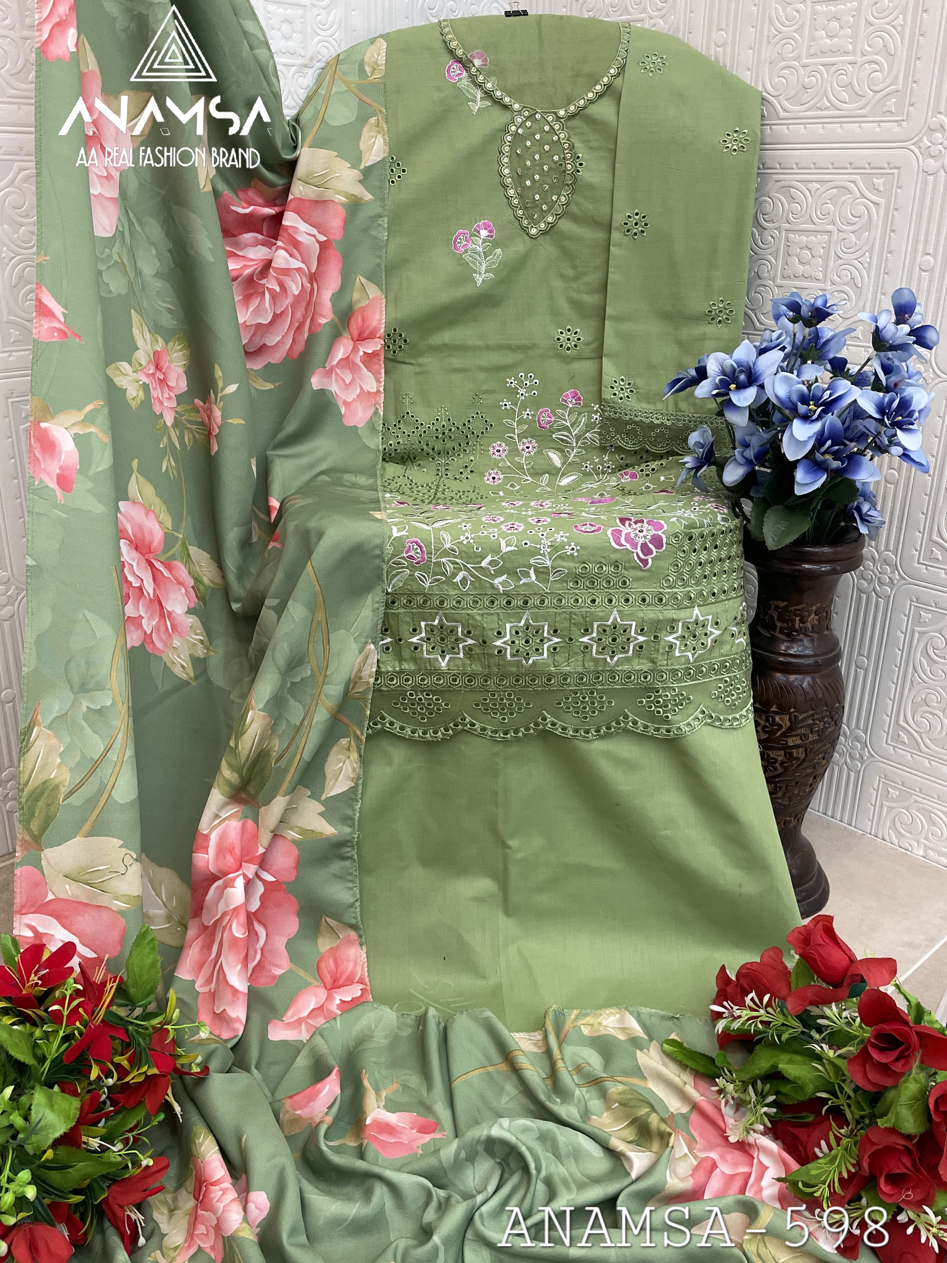 Anamsa 598 Cotton Embroidered Pakistani Salwar Kameez