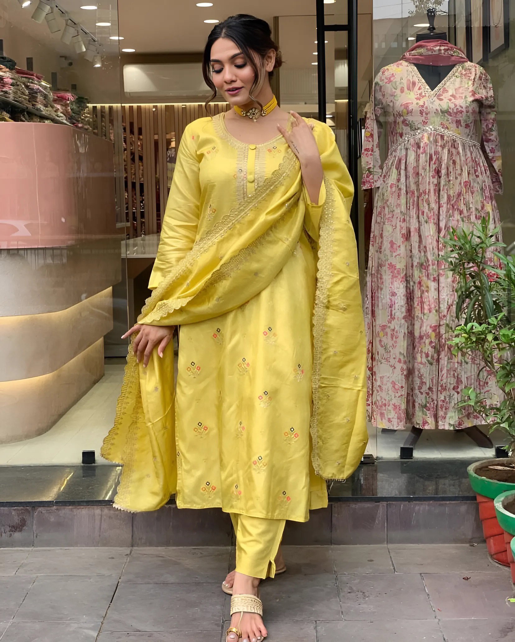 Mahika 01 Viscose Jacquard Kurti Bottom With Dupatta