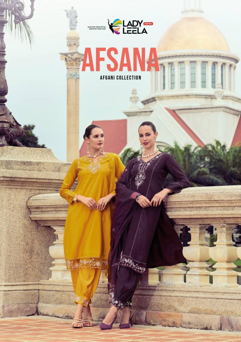 Lady Leela Afsana Viscose Silk Kurti Pant With Dupatta