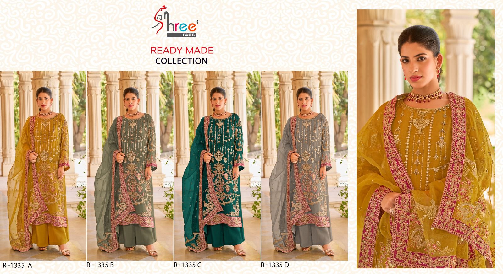 Shree R 1335 A To D Ready Made Pakistani Salwar Suits