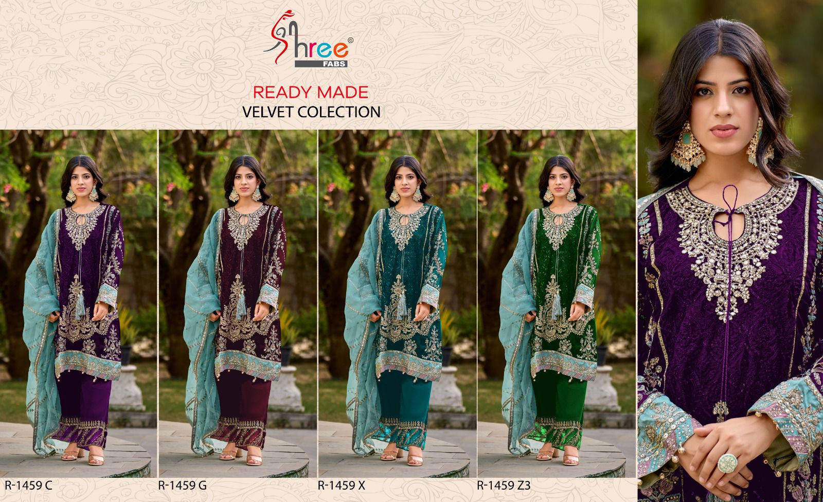 Shree R 1459 Velvet Ready Made Pakistani Salwar Suits