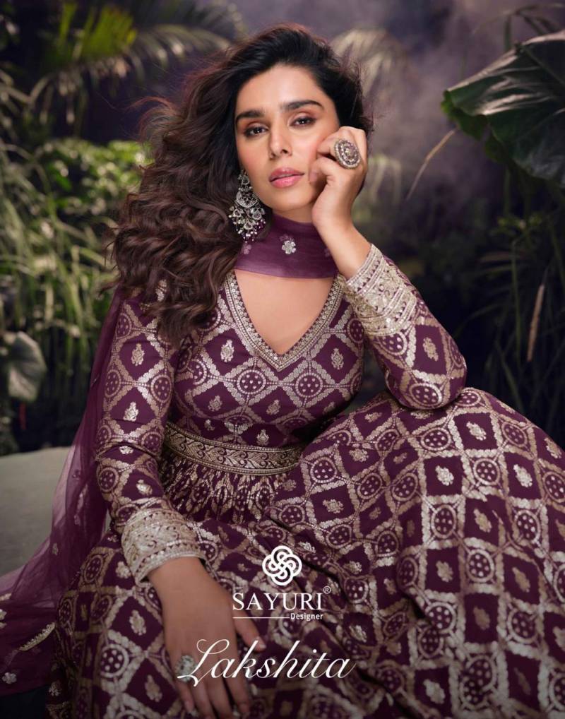 Sayuri Lakshita Viscose Jacquard Silk Designer Gown With Dupatta