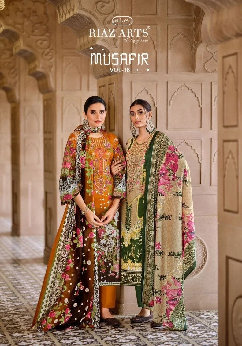 Riaz Arts Musafir Vol 18 Lawn Digital Printed Dress Material Collection