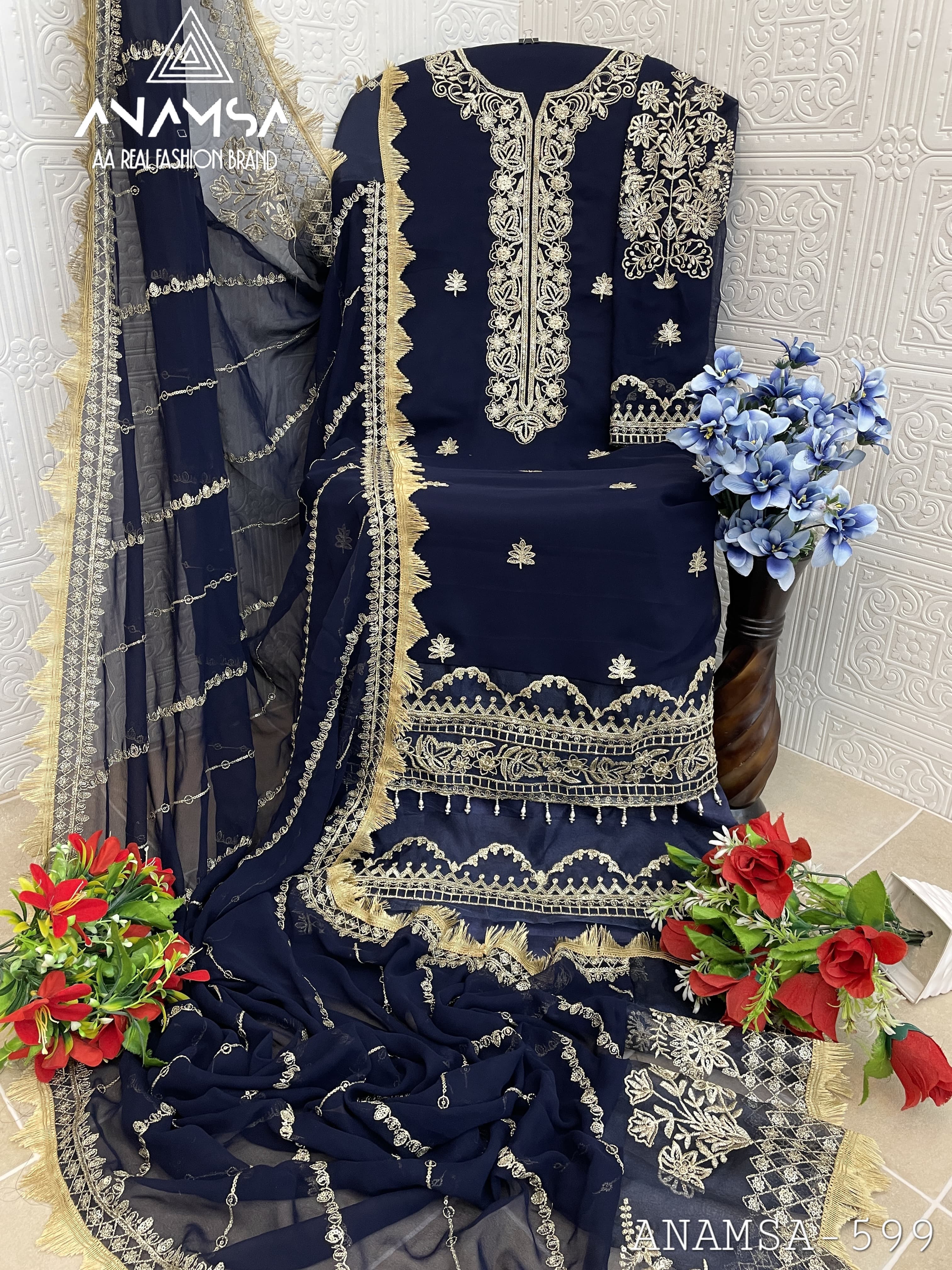 Anamsa 599 Georgette Embroidered Pakistani Salwar Kameez