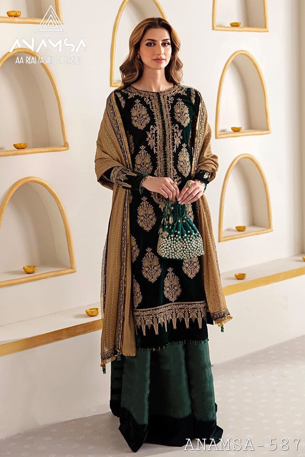 Anamsa 587 Velvet Designer Pakistani Salwar Kameez