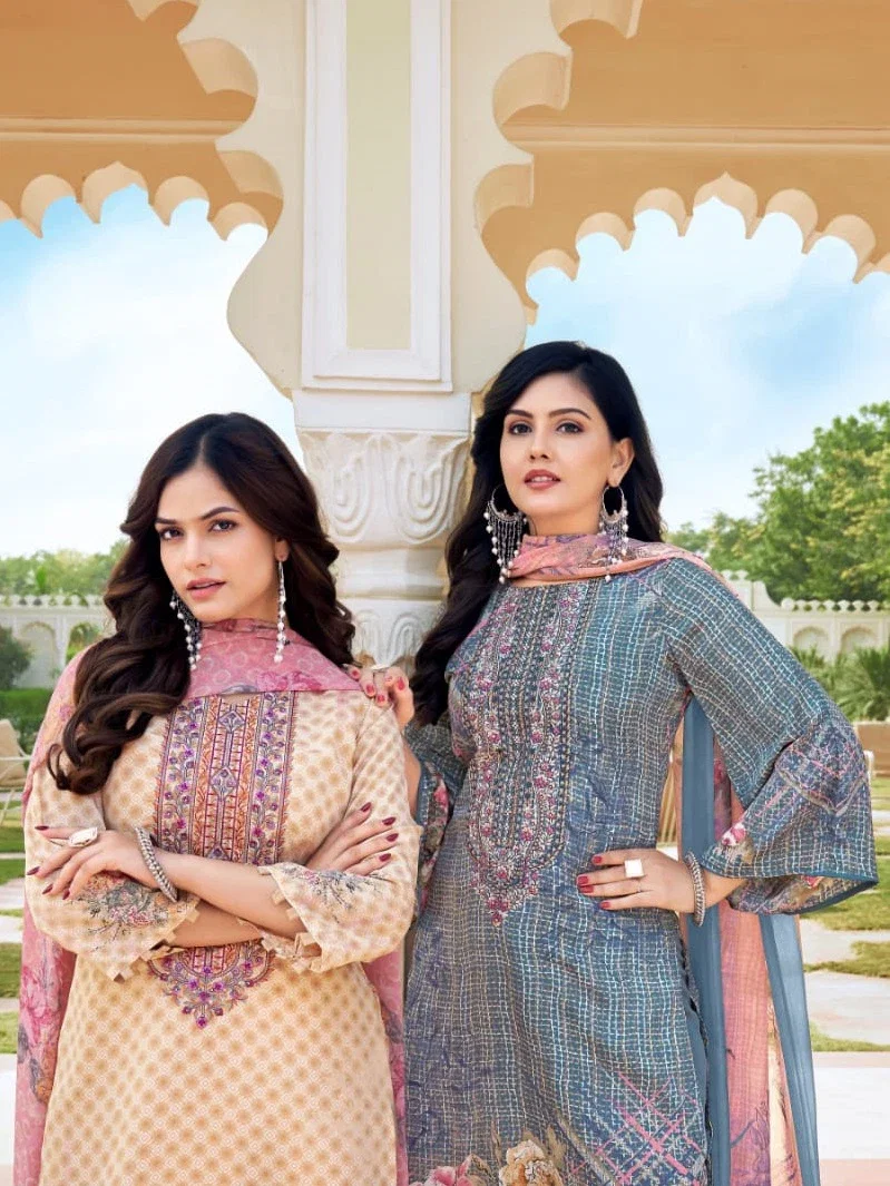 Pakiza Arwah Vol 46 Royal Crepe Dress Material Collection