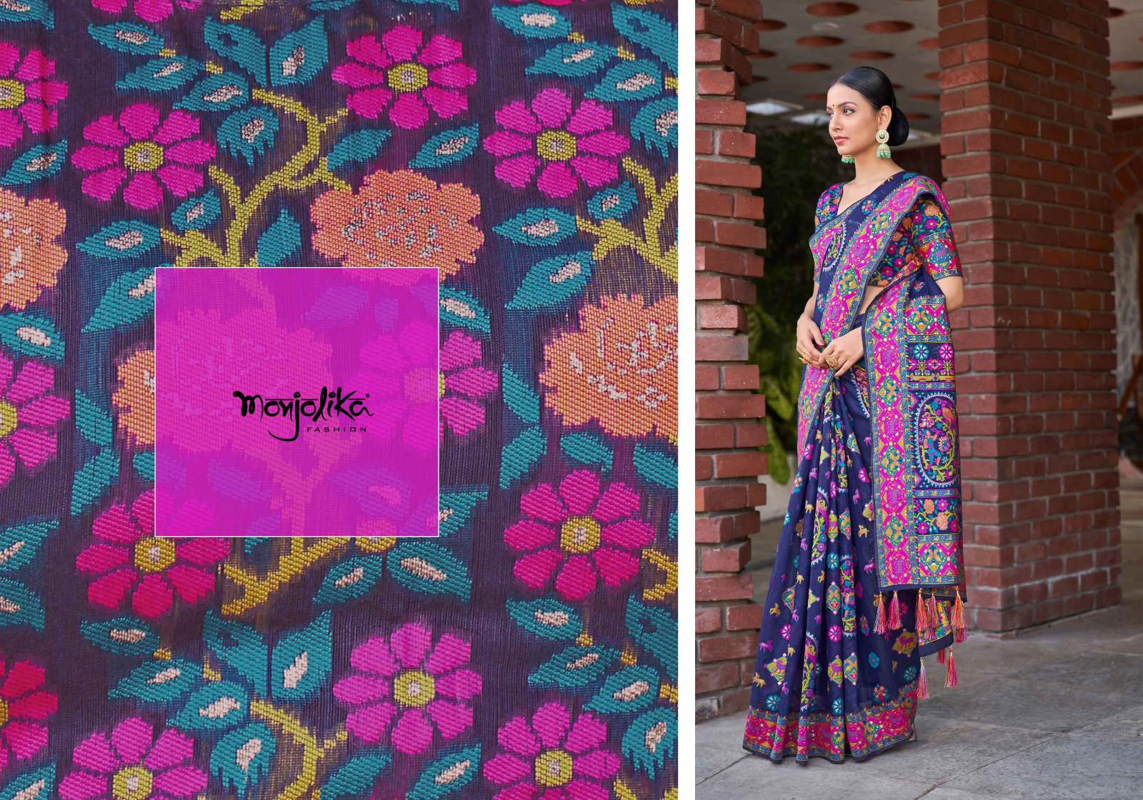Monjolika Fashion Manjika 7200 Cotton Silk Saree Wholesale Collection