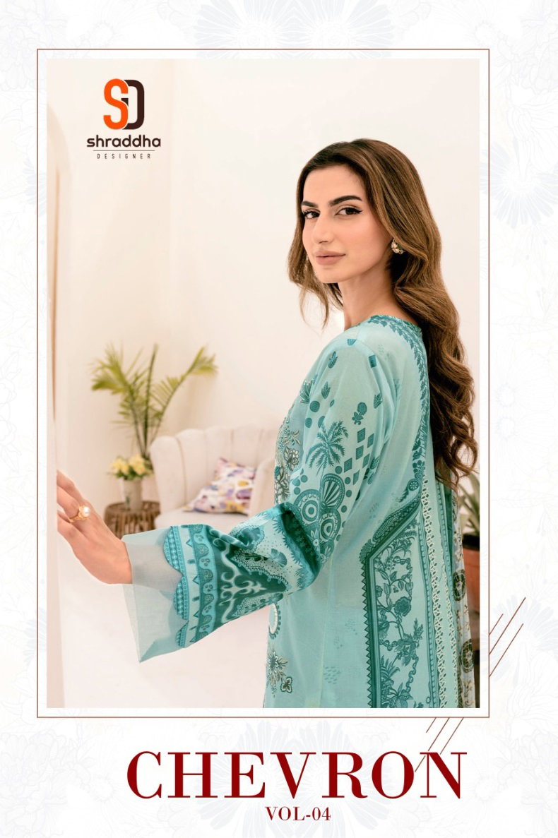 Shraddha Chevron Vol 4 Chiffon Dupatta Pakistani Suit