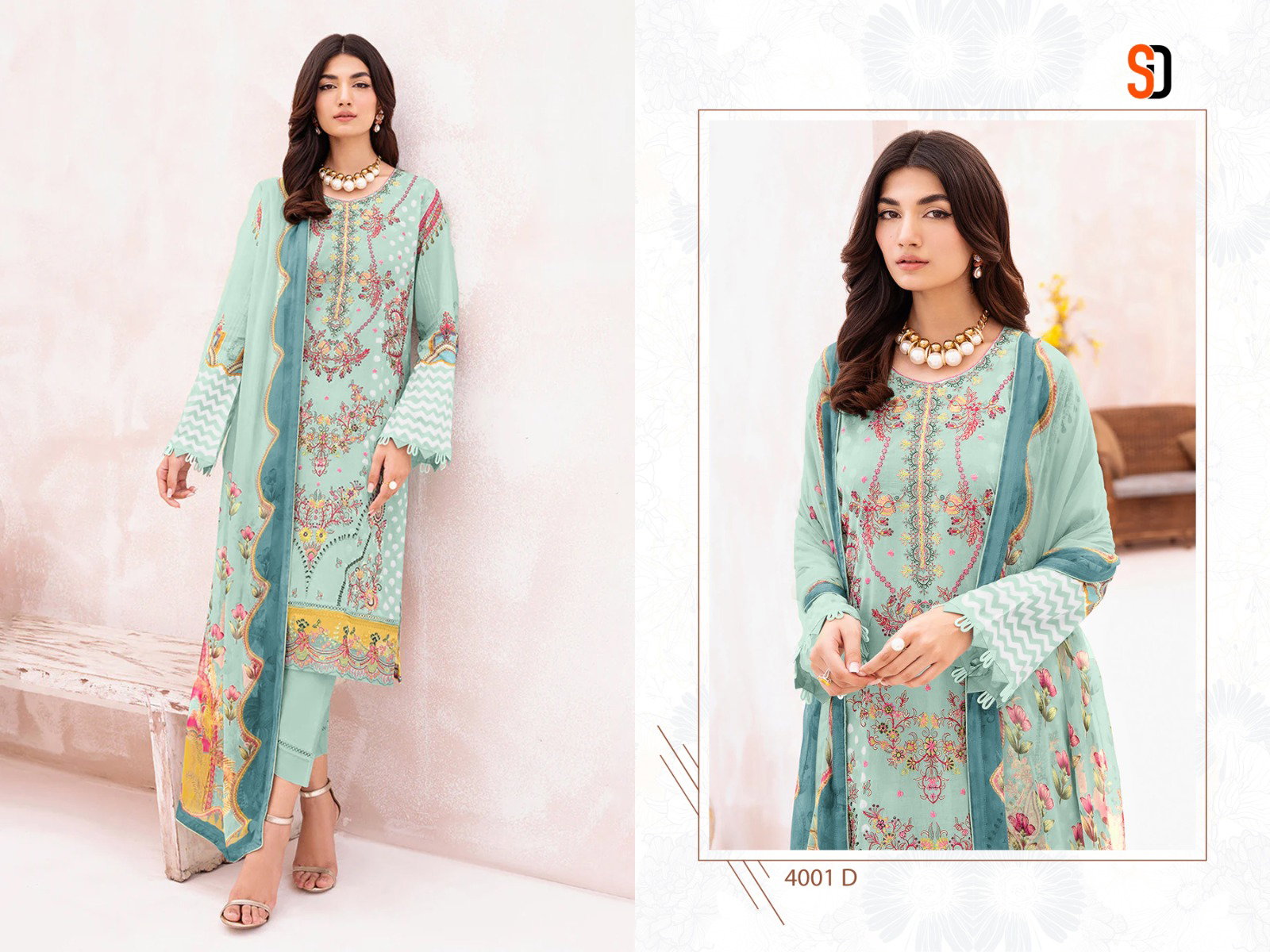 Shraddha Chevron Vol 4 Chiffon Dupatta Pakistani Suit