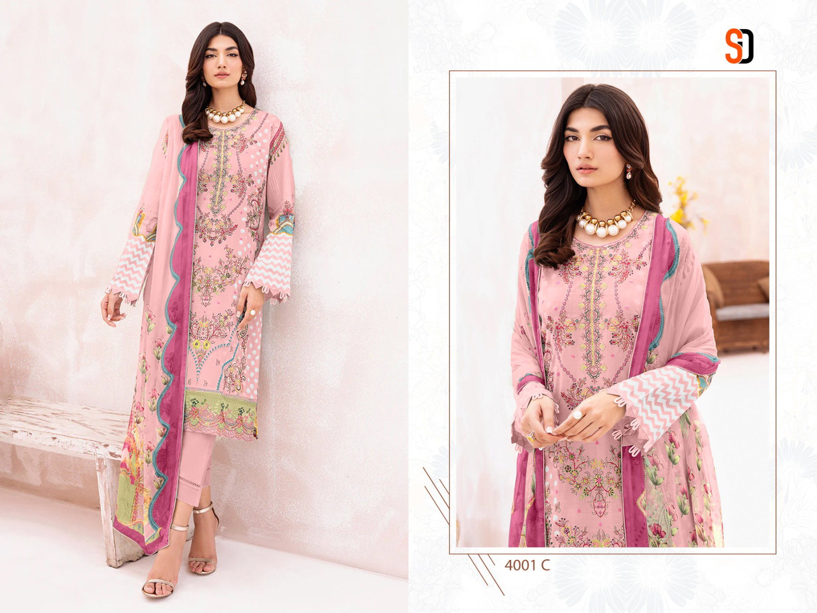 Shraddha Chevron Vol 4 Chiffon Dupatta Pakistani Suit