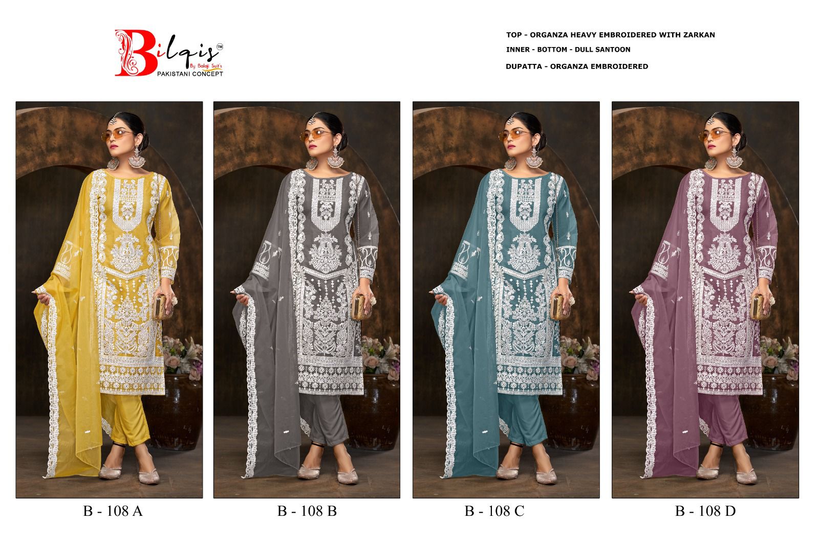 Bilqis B 108 A To D Pakistani Salwar Kameez Collection
