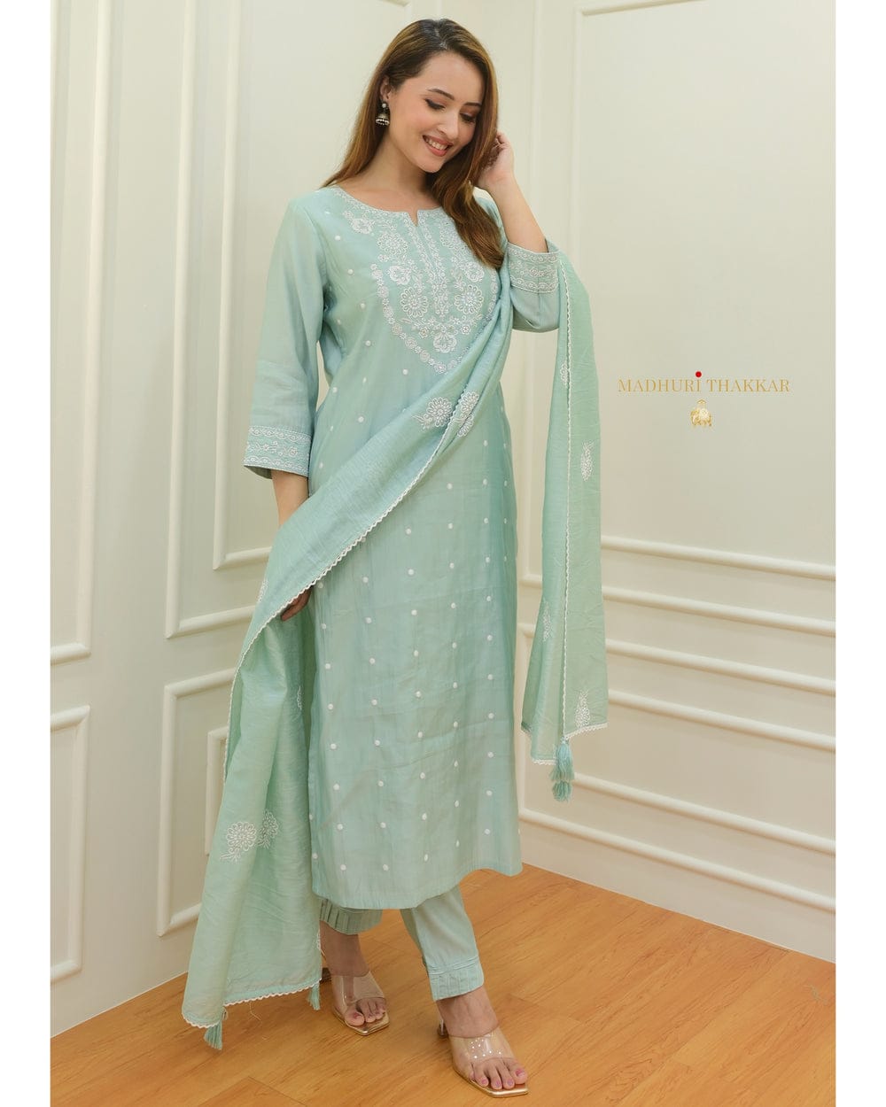 KASUMA BK-01 DESIGNER CHANDERI HEAVY SUIT SET 