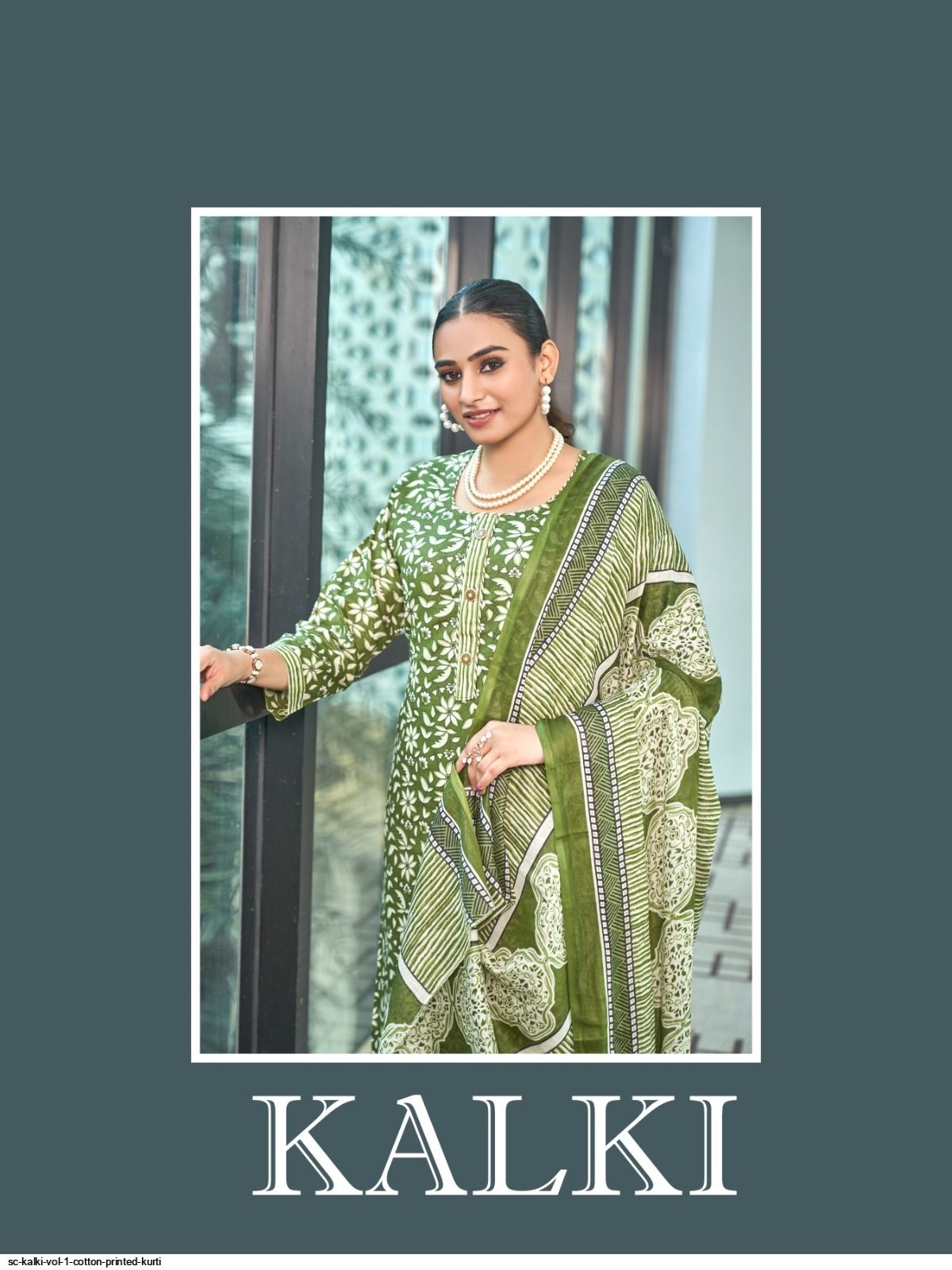 KALKI VOL 1 COTTON PRINTED KURTI WITH BOTTOM DUPATTA