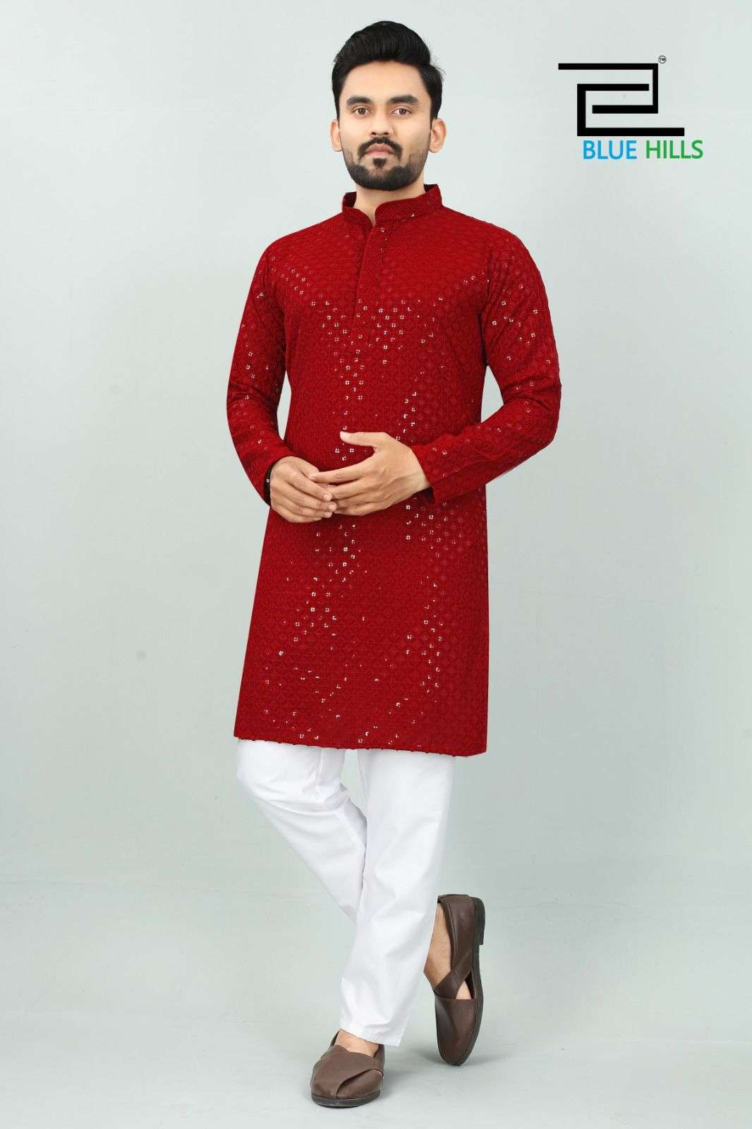 Desi Boyz Heavy Rayon Chikan Work Kurta Payjama