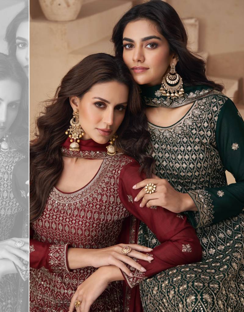 Aashirwad Amrita Chinon Silk Salwar Kameez Collection
