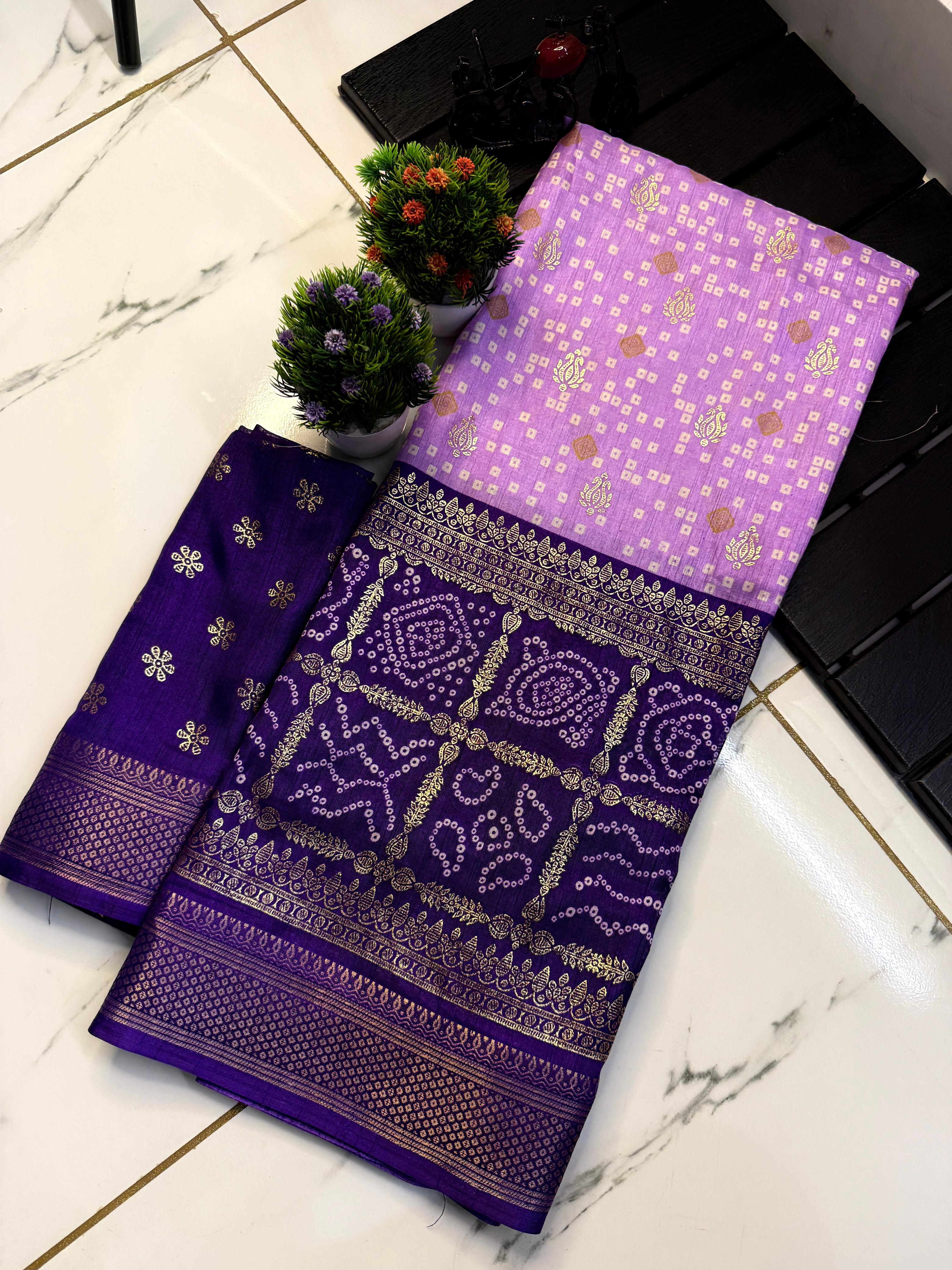 VASA 01 Super Hit Patola Foil Print With Jacquard Border Saree Collection