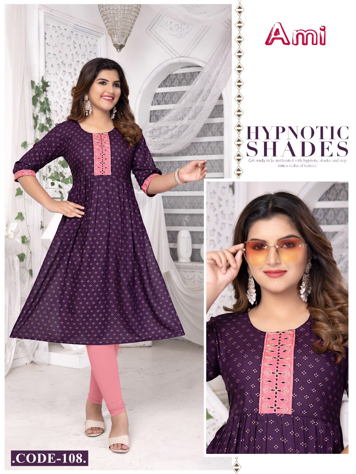 Beauty Queen Ami Rayon Embroidered Kurtis Collection