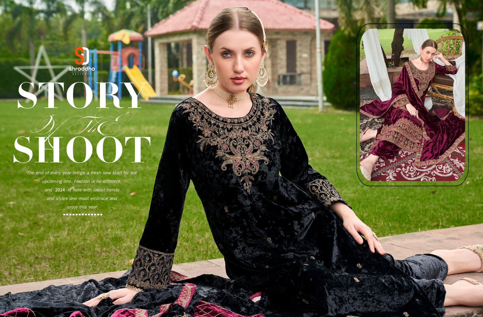 SHRADDHA DESIGNER VELVET-24 BEAUTIFUL SUIT COLLECTION