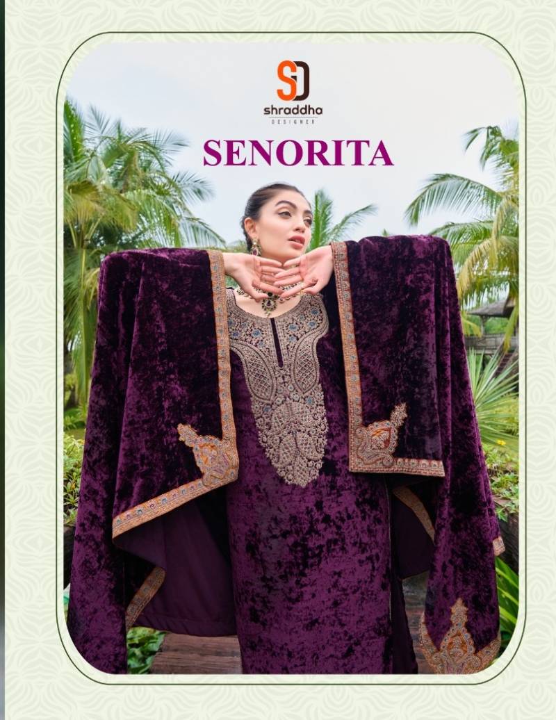Shraddha Senorita Velvet Designer Salwar Suits Collection