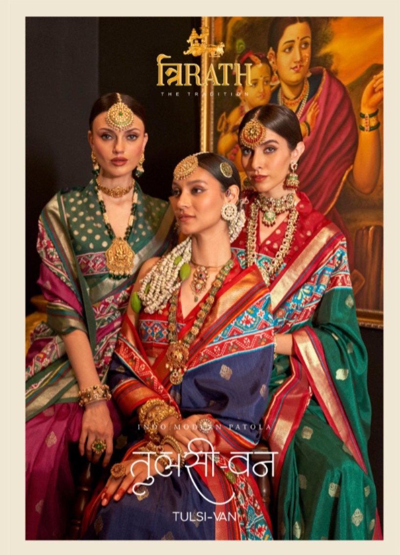 Trirath Tulsivan Silk Designer Saree Wholesale Collection