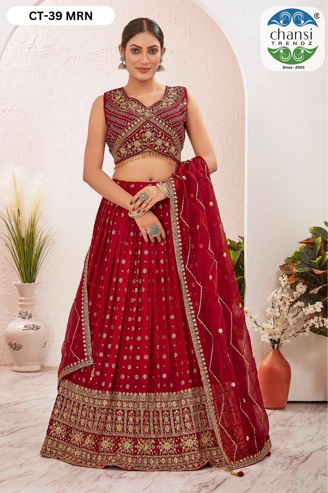 CHANSI TRENDZ 05- MAROON LEHENGA COLLECTION