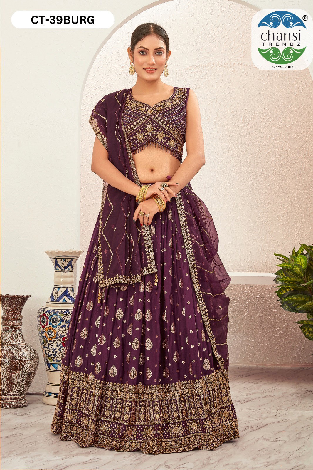 CHANSI TRENDZ 07- BURGUNDY LEHENGA COLLECTION