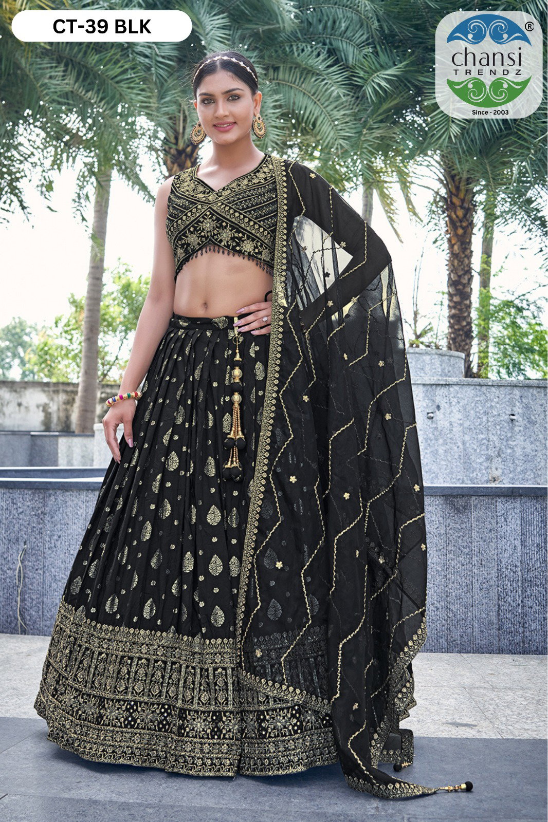 CHANSI TRENDZ 08-BLACK LEHENGA COLLECTION