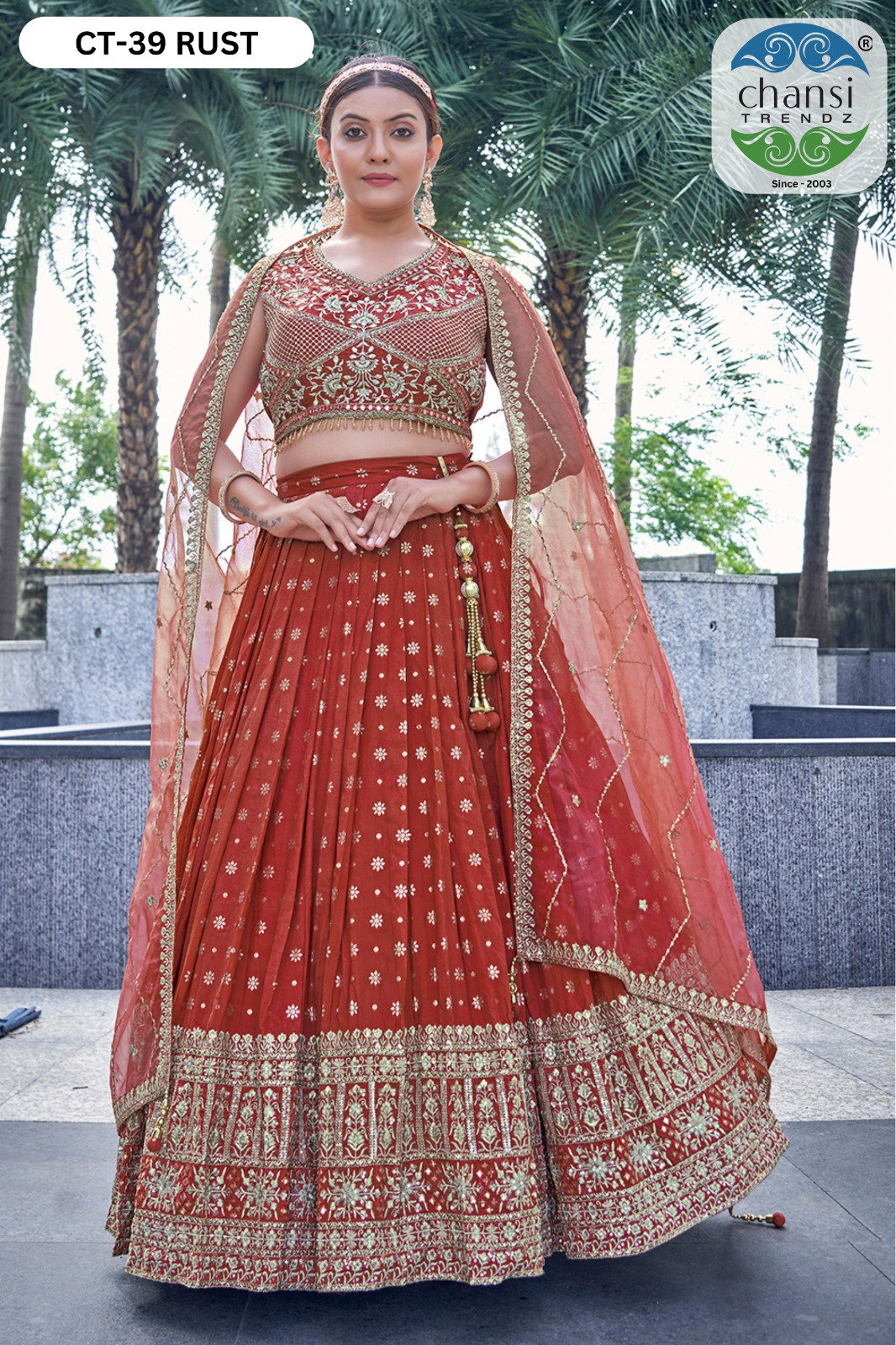 CHANSI TRENDZ 09- RUST LEHENGA COLLECTION