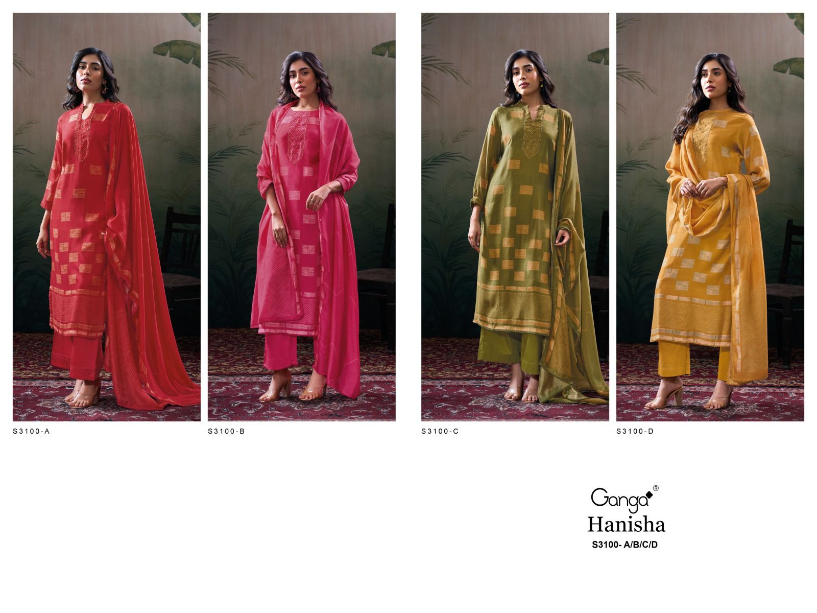 GANGA HANISHA 3100 PRINTED KURTIE SETS