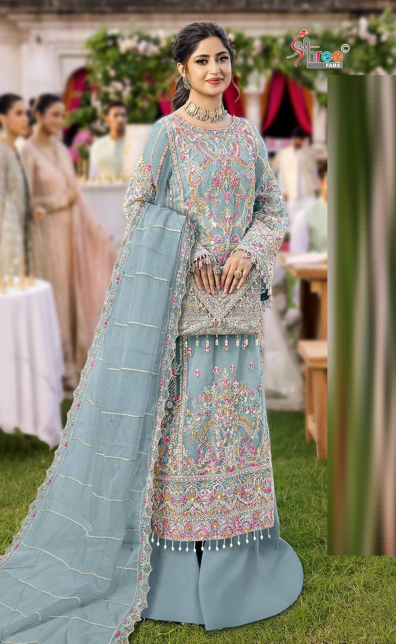SHREE FABS K 5053 A-D ORGANZA SALWAR SUIT COLLECTION