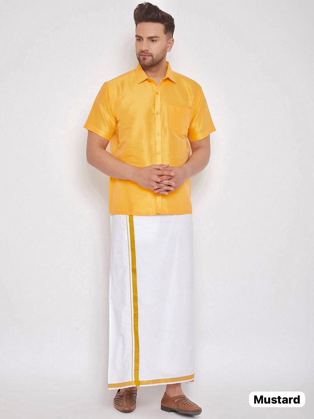 Thalaivaa 001 Shirt With Dhoti Set For Festival Season
