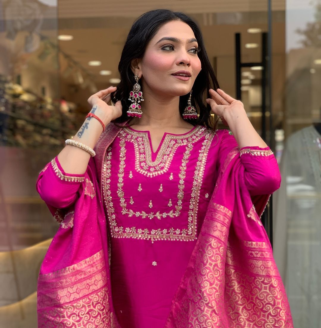KUSUMA M-04 Designer Kurta With Pant And Dupatta Collection