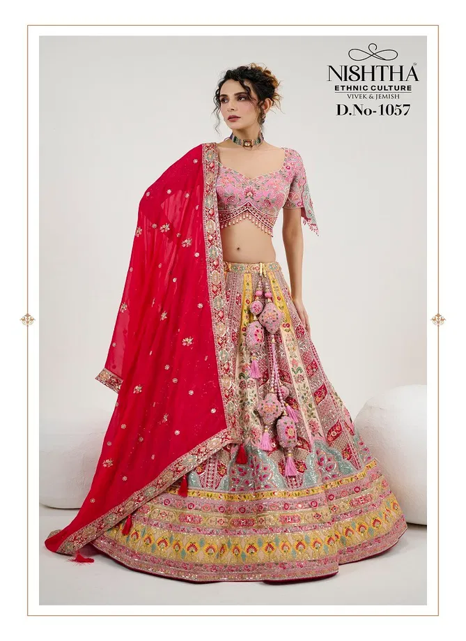 Nishtha 1057 Pink Multi Bridal Vol 2 Designer Lehenga Choli Collection