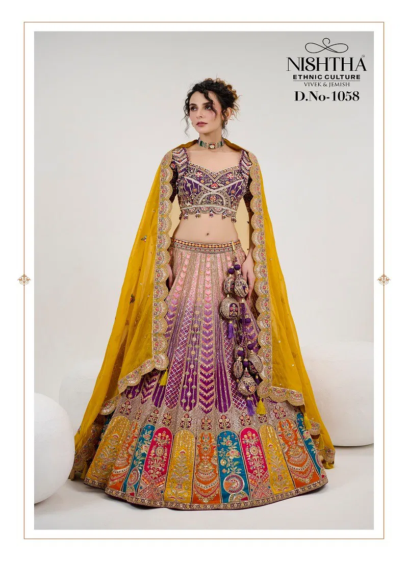 Nishtha 1058 Purple Multi Bridal Vol 2 Designer Lehenga Choli Collection