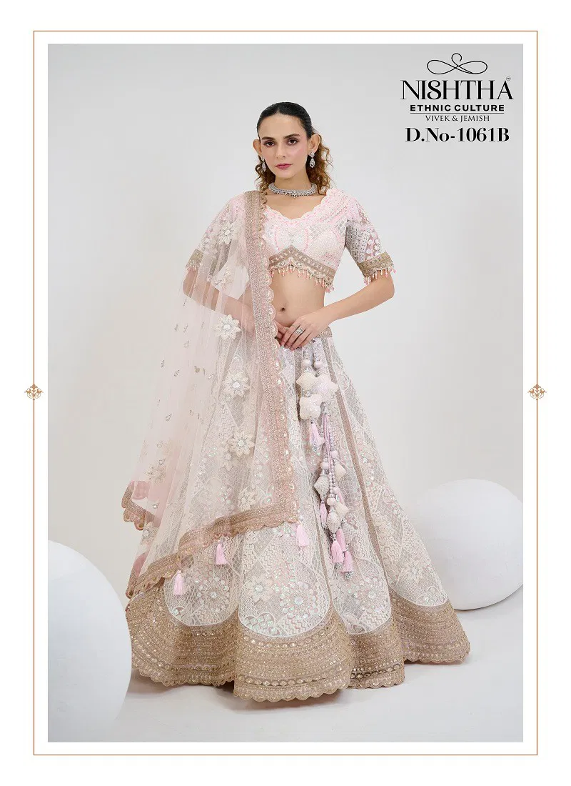 Nishtha 1061B White Bridal Vol 2 Designer Lehenga Choli Collection