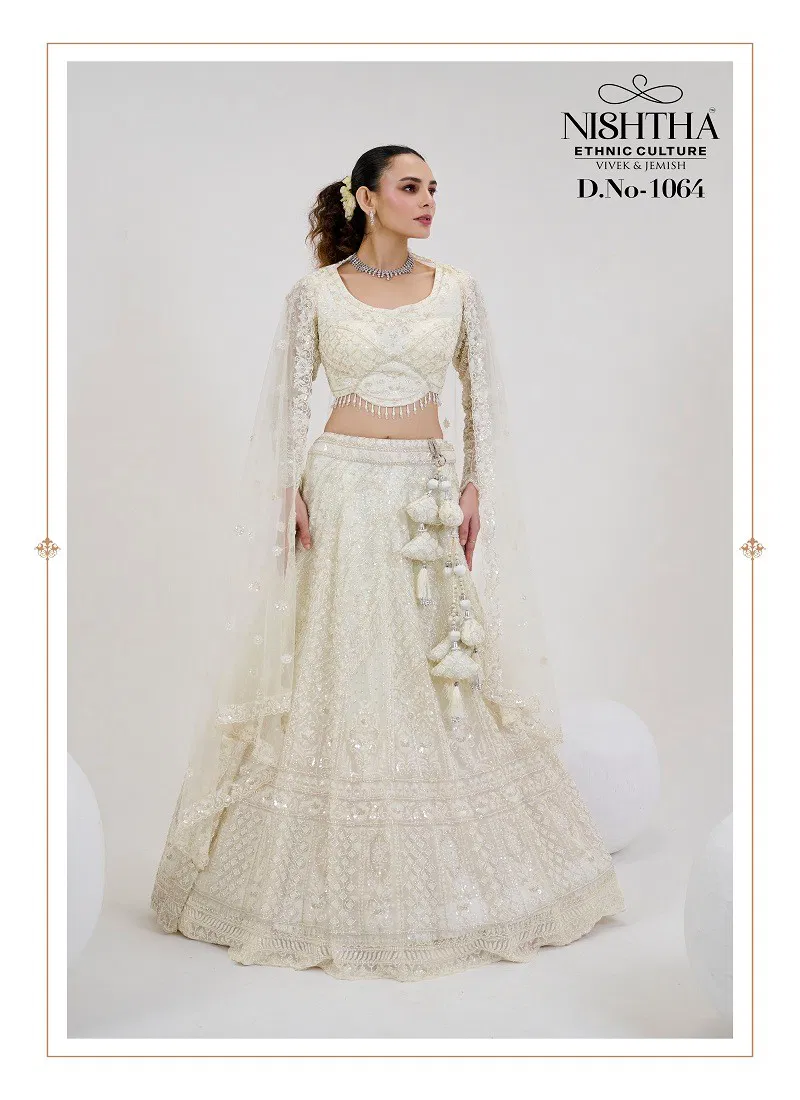 Nishtha 1064 White Bridal Vol 2 Designer Lehenga Choli Collection