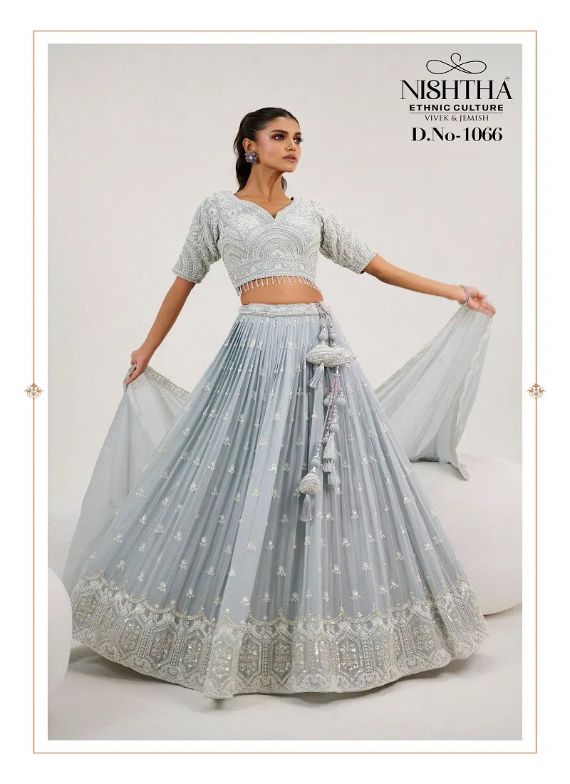 Nishtha 1066 Blue Grey Bridal Vol 2 Designer Lehenga Choli Collection