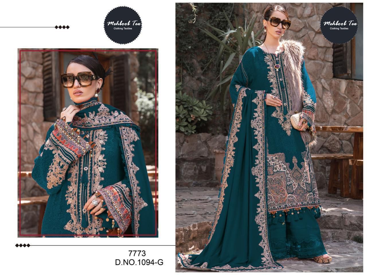 Mehboob Tex 1094 (A,B,D,G) Chiffon Dupatta Pakistani Salwar Kameez Collection