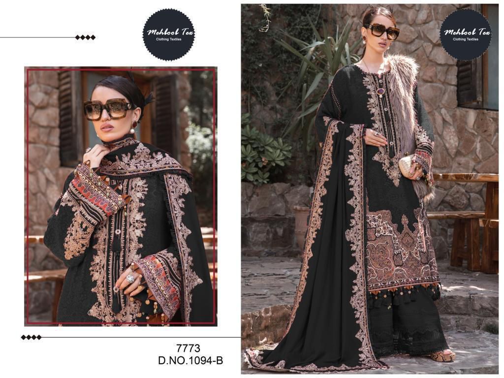 Mehboob Tex 1094 (A,B,D,G) Chiffon Dupatta Pakistani Salwar Kameez Collection