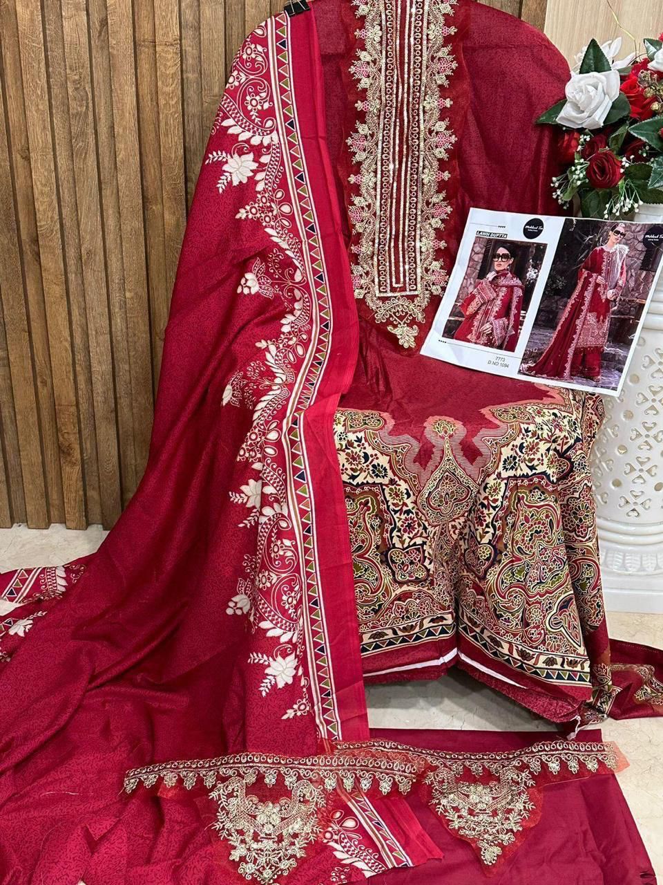 Mehboob Tex 1094 (A,B,D,G) Cotton Dupatta Pakistani Salwar Kameez Collection