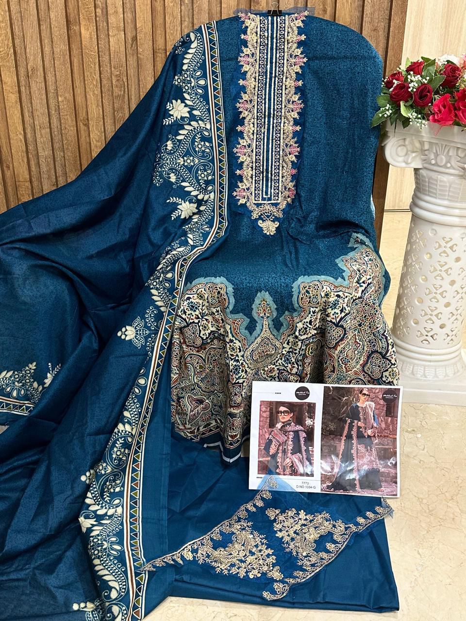 Mehboob Tex 1094 (A,B,D,G) Cotton Dupatta Pakistani Salwar Kameez Collection