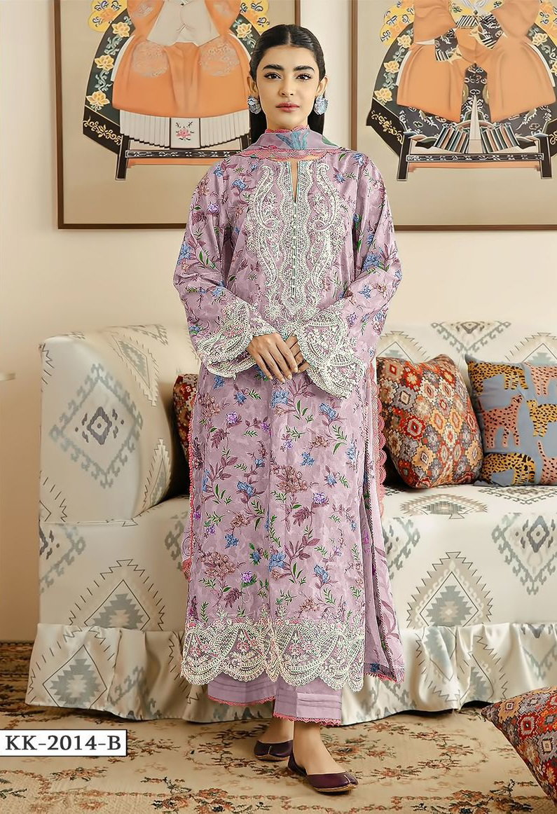 Kross Kulture KK 2014 Cotton Dupatta Pakistani Suit Collection