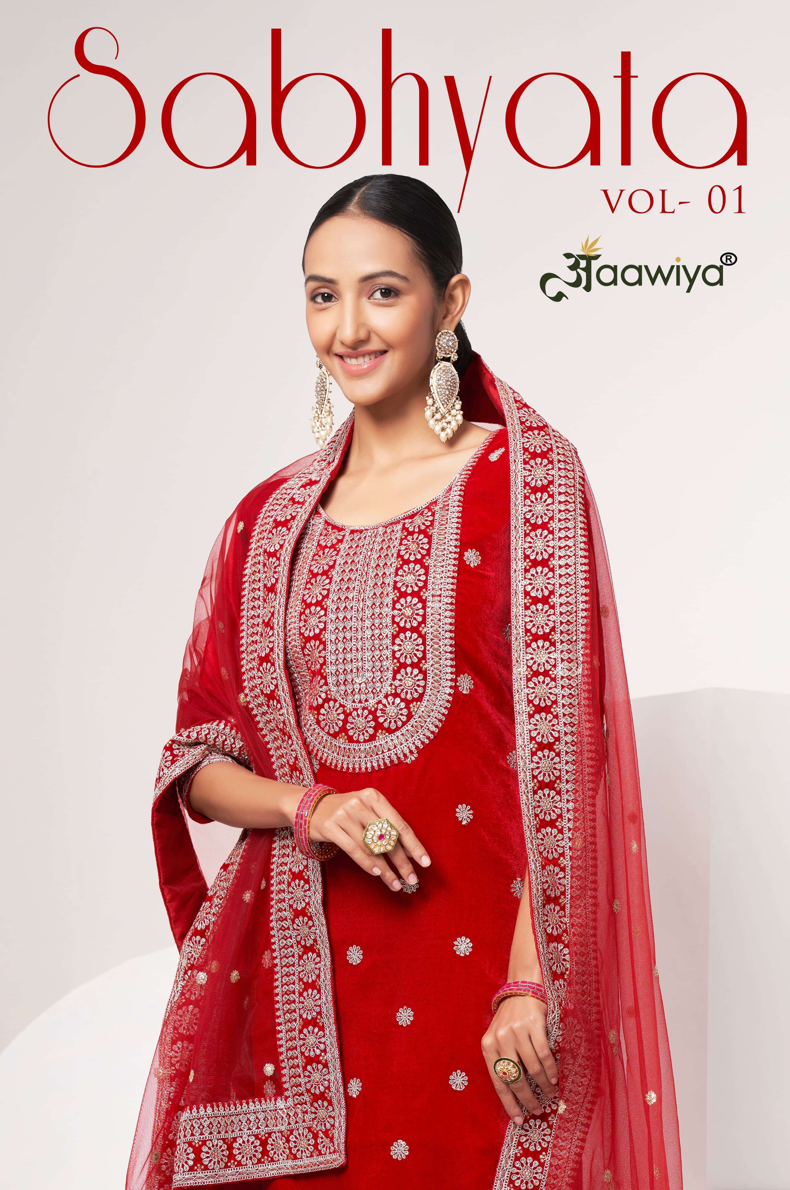 Aawiya Sabhyata Vol-1 Velvet Embroidery Work Winter Dresses