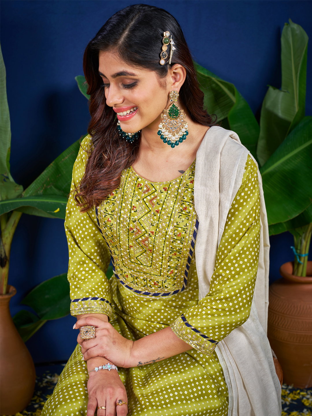 KUSUMA AR 1077 Parrot Kurti Pant With Dupatta Collection