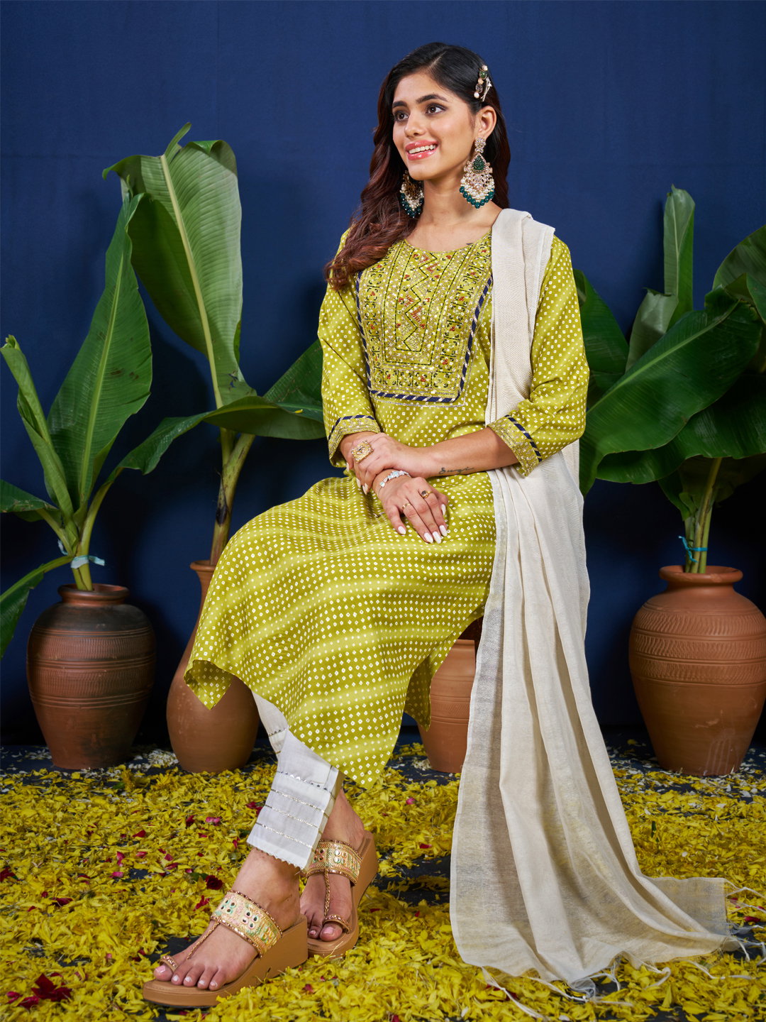 KUSUMA AR 1077 Parrot Kurti Pant With Dupatta Collection