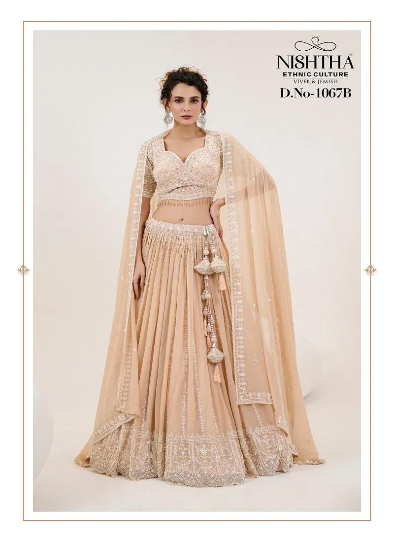 Nishtha 1067B Light Orange Bridal Vol 2 Designer Lehenga Choli Collection