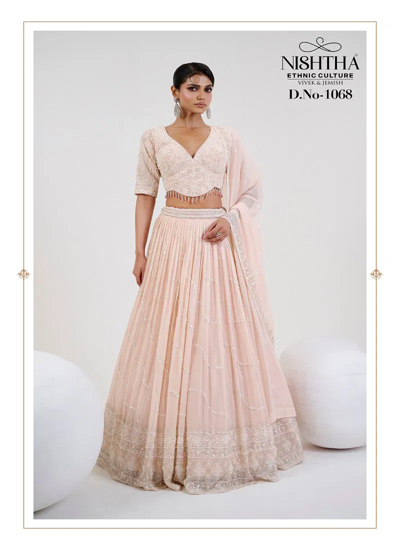 Nishtha 1068 Peach  Bridal Vol 2 Designer Lehenga Choli Collection