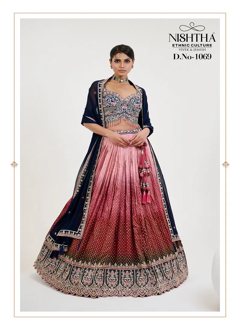 Nishtha 1069 Red BlueBridal Vol 2 Designer Lehenga Choli Collection
