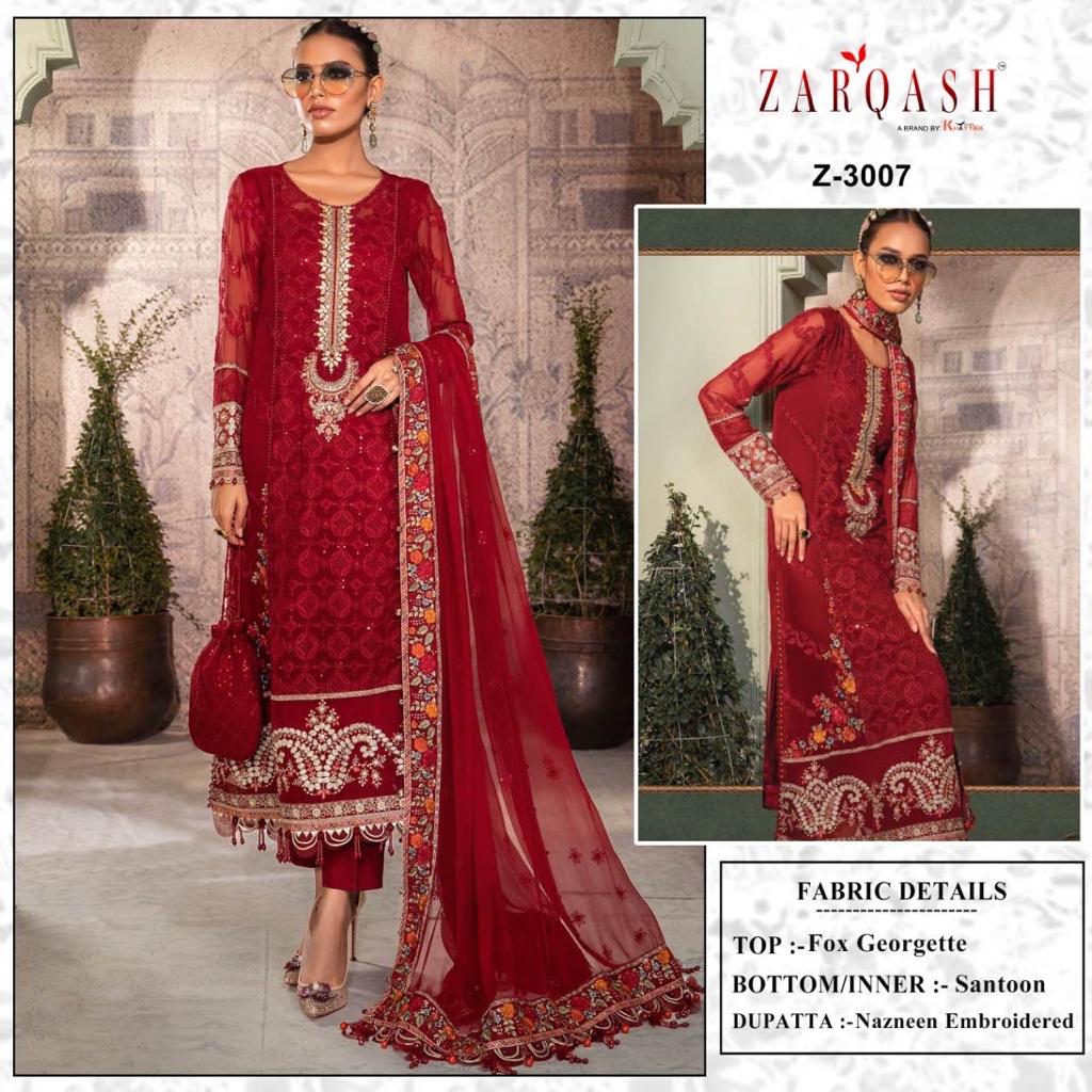 Zarqash Z 3007 Georgette Pakistani Salwar Suits Collection